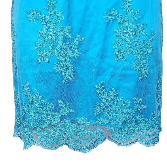 NBD Revolve Plunge V-Neck Lace Slip Cocktail Mini Dress Low Back Blue Small - Picture 6 of 12